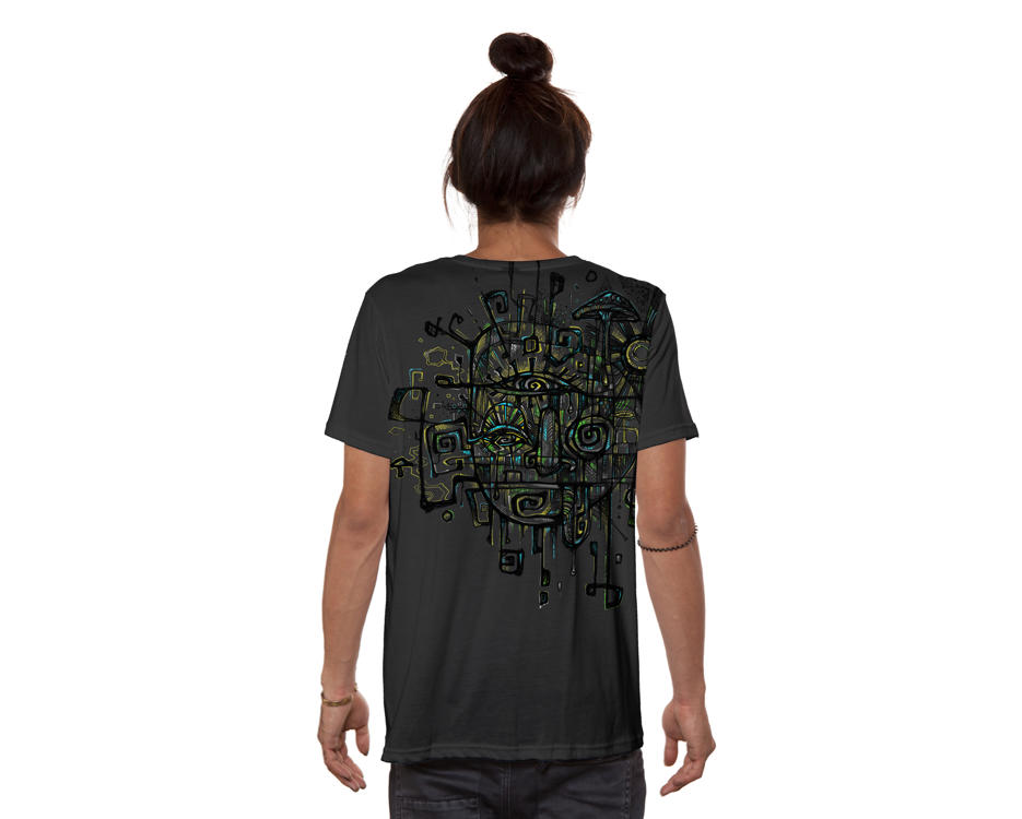 grey man t-shirt with an abstract alternative print 